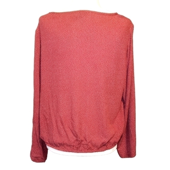 American Eagle boho soft rust color polka-dot button down & tie cropped top XL - Picture 10 of 13
